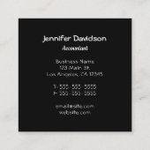 Zwart-wit Polka Dot Hot Pink Monogram Vierkante Visitekaartje (Achterkant)