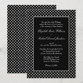 Zwart-wit Polka Dot Huwelijksuitnodigingen Kaart (Voorkant / Achterkant)
