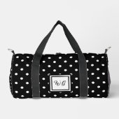 Zwart-wit polka dot initialen patroon girly plunjezak (Voorkant)