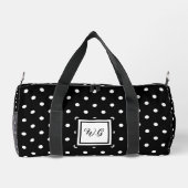 Zwart-wit polka dot initialen patroon girly plunjezak (Achterkant)