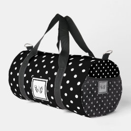 Zwart-wit polka dot initialen patroon girly plunjezak