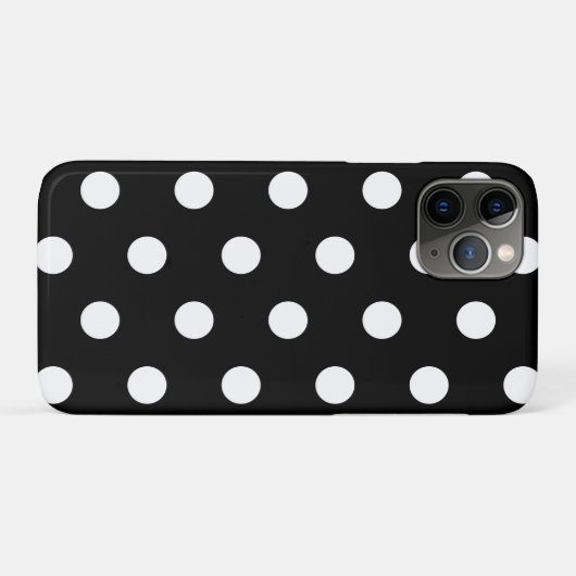 Zwart-wit Polka Dot iPhone Case (Achterkant (horizontaal))