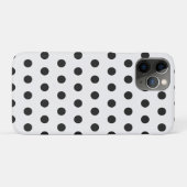 Zwart-wit Polka Dot iPhone Case (Achterkant (horizontaal))