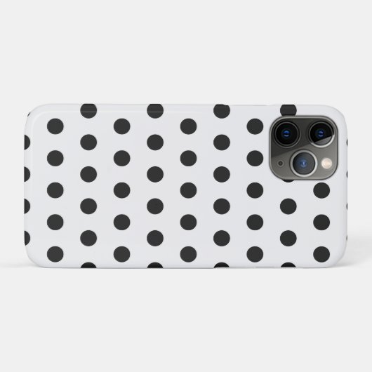 Zwart-wit Polka Dot iPhone Case (Achterkant (horizontaal))