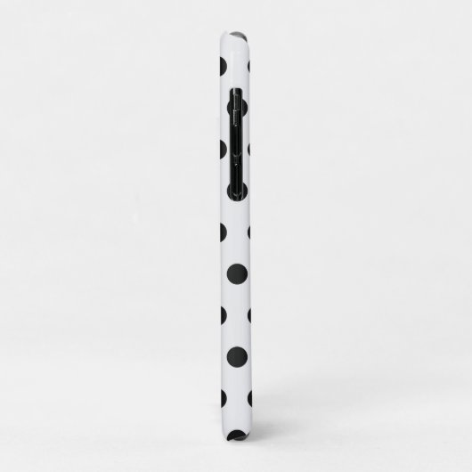 Zwart-wit Polka Dot iPhone Case (Achterkant/links)