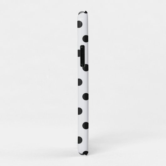 Zwart-wit Polka Dot iPhone Case (Achterkant/rechts)