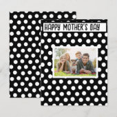Zwart-wit Polka Dot Moederdag Notitiekaartje (Voorkant / Achterkant)