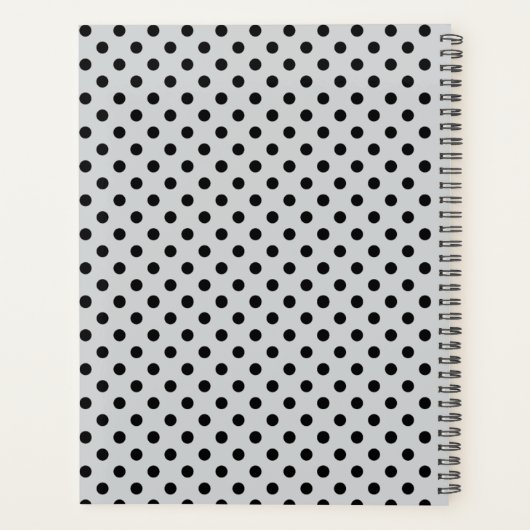 Zwart Wit Polka Dot Monogram 2026 Custom Planner (Achterkant)