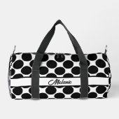 Zwart-wit polka dot naam patroon grote stippen plunjezak (Achterkant)
