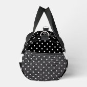 Zwart-wit polka dot naam patroon  plunjezak (Rechts)