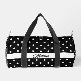 Zwart-wit polka dot naam patroon  plunjezak