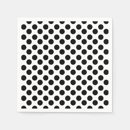 Zwart-wit Polka Dot Papier servet (Voorkant)