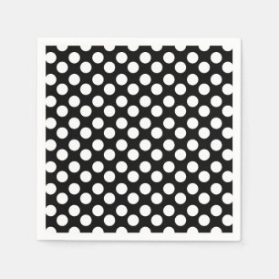 Zwart-wit Polka Dot Papier servet