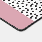 Zwart-wit Polka Dot Patroon Aangepaste naam Bureaumat (Hoek)