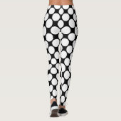 Zwart-wit Polka Dot Patroon Sluiten Leggings (Achterkant)