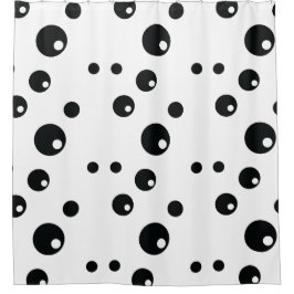 Zwart-wit Polka Dot Pattern Design Douchegordijn