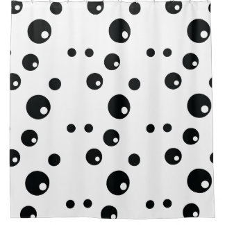 Zwart-wit Polka Dot Pattern Design Douchegordijn