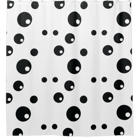 Zwart-wit Polka Dot Pattern Design Douchegordijn (Voorkant)