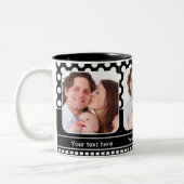 Zwart-wit Polka Dot Retro Foto Lijst Mok (Links)