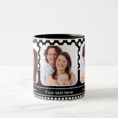 Zwart-wit Polka Dot Retro Foto Lijst Mok (Center)