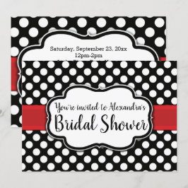 Zwart Wit Polka Dot Retro Pinup Vrijgezellenfeest Kaart