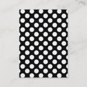 Zwart/wit polka dot rood lint visitekaartje (Achterkant)
