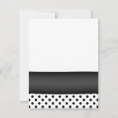 Zwart Wit Polka Dot Roze Daisy Wedding RSVP Kaartje (Achterkant)