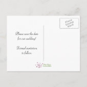 Zwart-wit Polka Dot Save The Date Aankondigingskaart (Achterkant)