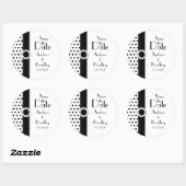 Zwart-wit Polka Dot Save the Date Sticker (Vel)