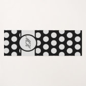 Zwart-wit Polka Dot Schattige Monogrammed Yogamat (Voorkant (horizontaal))