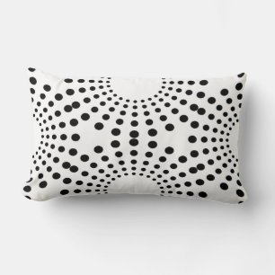 Zwart-wit Polka Dot Starburst Sierkussen Kussen