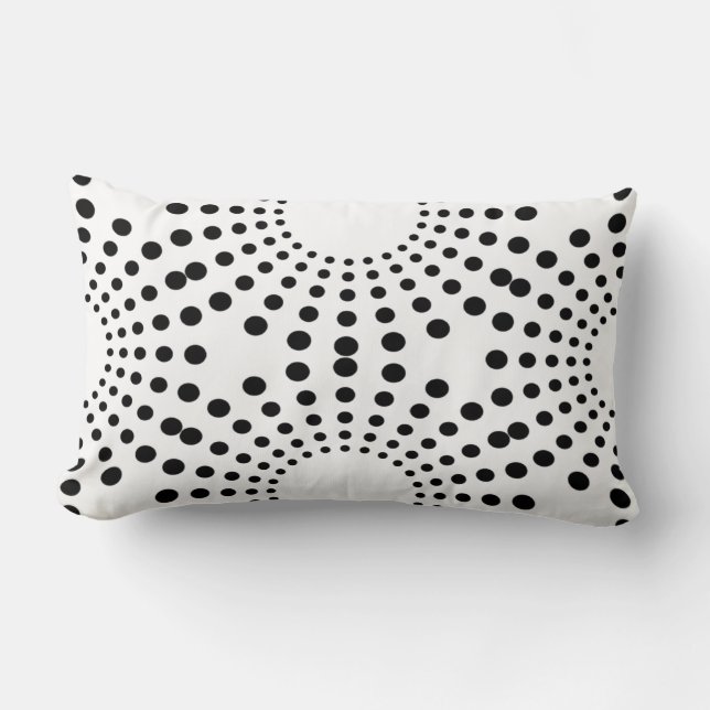 Zwart-wit Polka Dot Starburst Sierkussen Kussen (Voorkant)