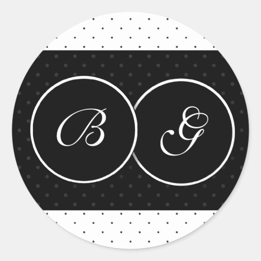 Zwart-wit Polka Dot Stickers (Voorkant)