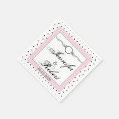 Zwart wit polka dot vlinder bruiloft servet (Hoek)