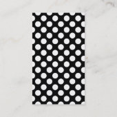 Zwart-wit polka dot w / rood lint visitekaartje (Achterkant)