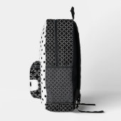 Zwart-wit polka dots bedrukte rugzak (Rechts)