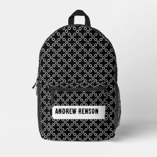 Zwart-wit polka dots bedrukte rugzak