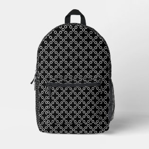 Zwart-wit polka dots bedrukte rugzak