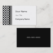Zwart Wit Polka Dots Business Card Sjabloon Visitekaartje (Voorkant / Achterkant)