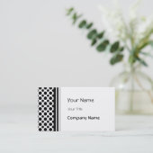 Zwart Wit Polka Dots Business Card Sjabloon Visitekaartje (Staand voorkant)