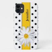 Zwart-wit Polka Dots, Daisy iPhone 11 Hoesje (Achterkant)