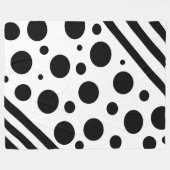 Zwart-wit Polka dots en strepen deken (Voorkant (Horizontaal))