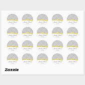 Zwart Wit Polka Dots Geel Save The Date Ronde Sticker (Vel)