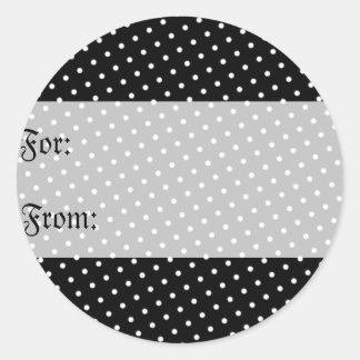 Zwart & Wit Polka Dots Gift Label