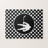 Zwart-wit Polka Dots; Hockey Legpuzzel (Horizontaal)