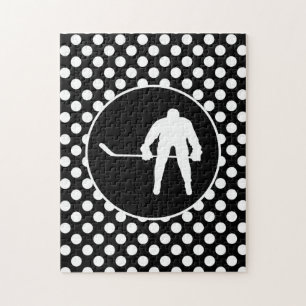 Zwart-wit Polka Dots; Hockey Legpuzzel