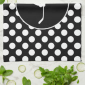 Zwart-wit Polka Dots; Hockey Theedoek (Gevouwen)