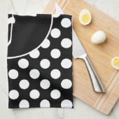 Zwart-wit Polka Dots; Hockey Theedoek (Quarter Fold)