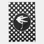 Zwart-wit Polka Dots; Hockey Theedoek (Verticaal)