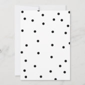 Zwart-wit Polka Dots Modern Engagement Party Kaart (Achterkant)